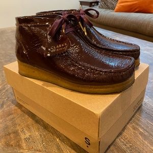 Clarks Wallabee Red Patent Leather